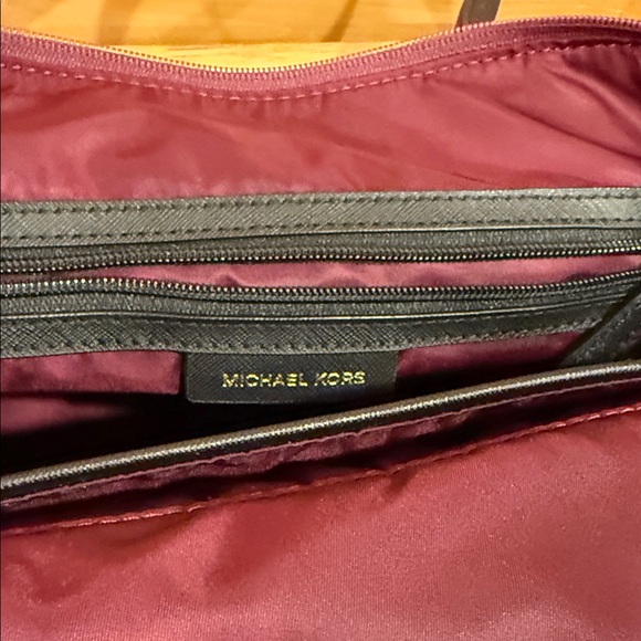 Michael Kors Deep Red Tote with Black Accents (Nylon Kelsey) - Picture 4 of 6